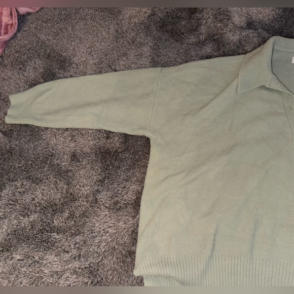 abercrombie sage green super soft polo sweater quarter button up - Picture 5 of 12